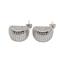 Coral Stud Earrings - White Gold Plated