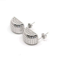 Coral Stud Earrings - White Gold Plated