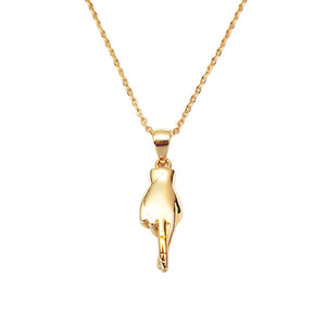Fingers Crossed Necklace - Gold Plated