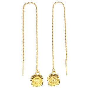 Poppy Chain Earrings - Gold Plated