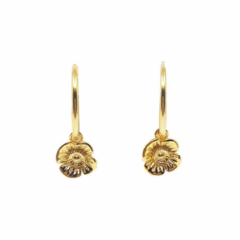 Poppy Hoops Earrings - Gold Plated