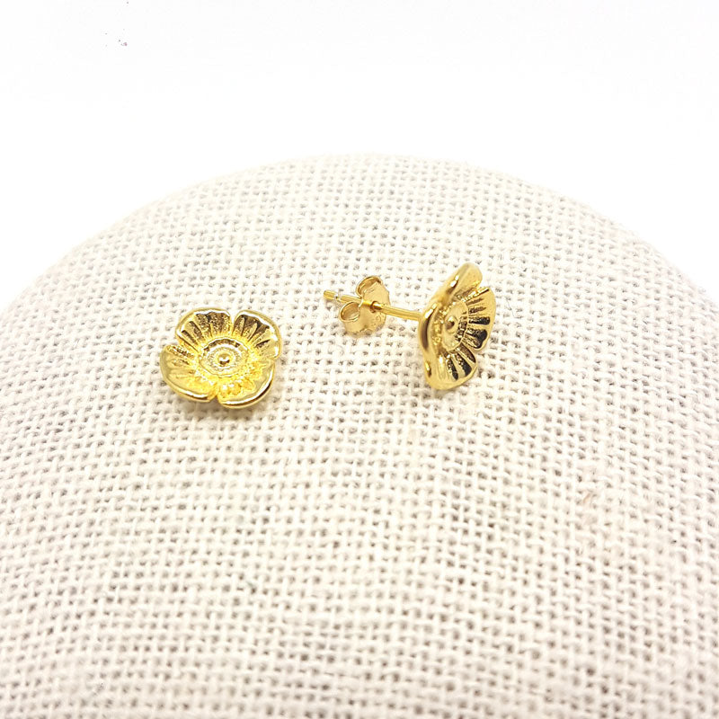 Poppy Studs Earrings -  Gold Plated