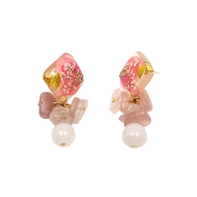 Flora Pink Quartz  Earrings