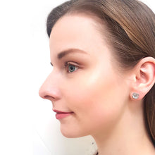 Poppy Studs Earrings - White Gold Plated