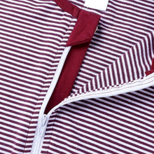 Zip Bodysuit - Burgundy & White Stripes