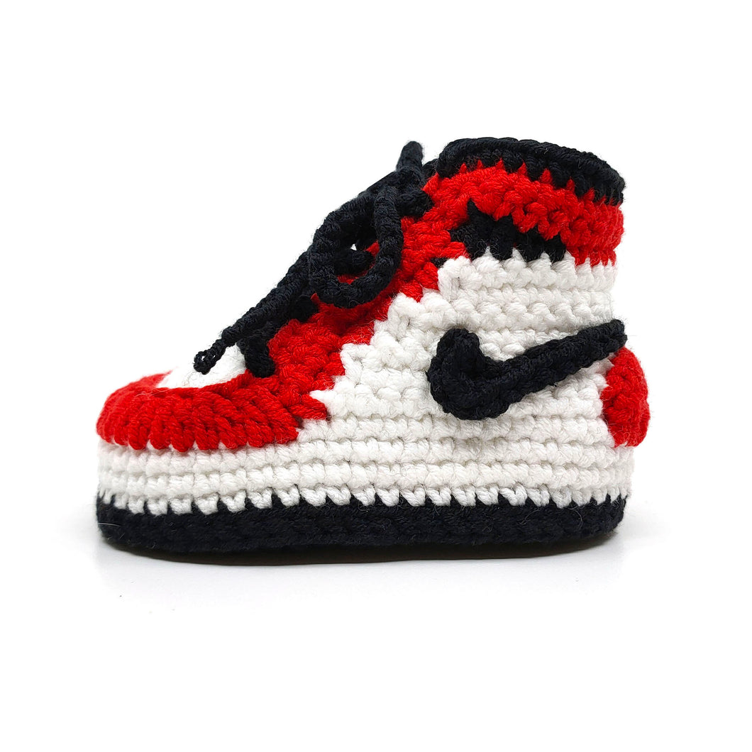Crochet Baby Sneakers - AJ Red