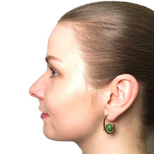 Stonetown Oval Earrings -  Green Turquoise