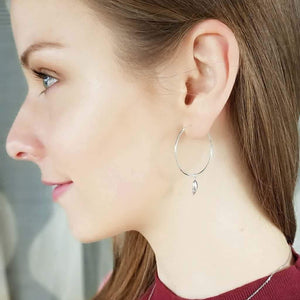 Antwerp Hand Hoop Earrings - White Gold Plated - Small Hands