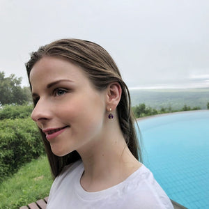 Stonetown Oval Earrings -  Purple Turquoise