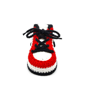 Crochet Baby Sneakers - AJ Red