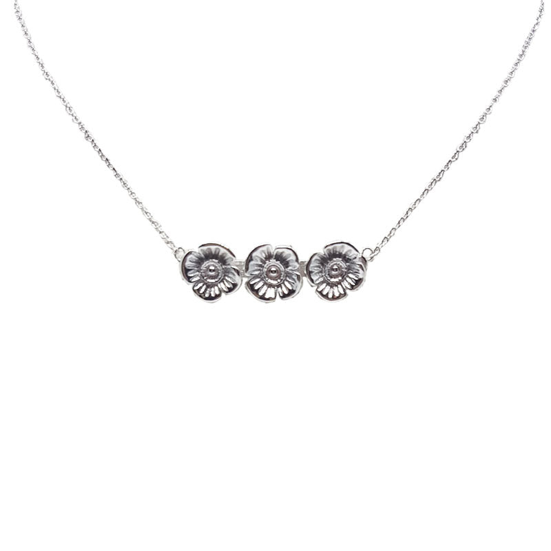 Poppy Necklace - White Gold Plated