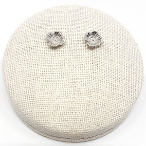 Poppy Studs Earrings - White Gold Plated