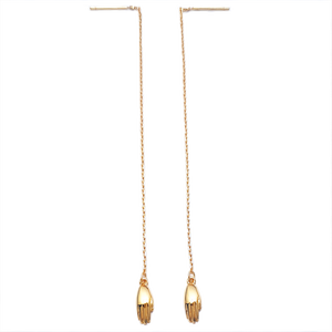 Antwerp Hand Chain Earrings - Gold Plated - Small Hands