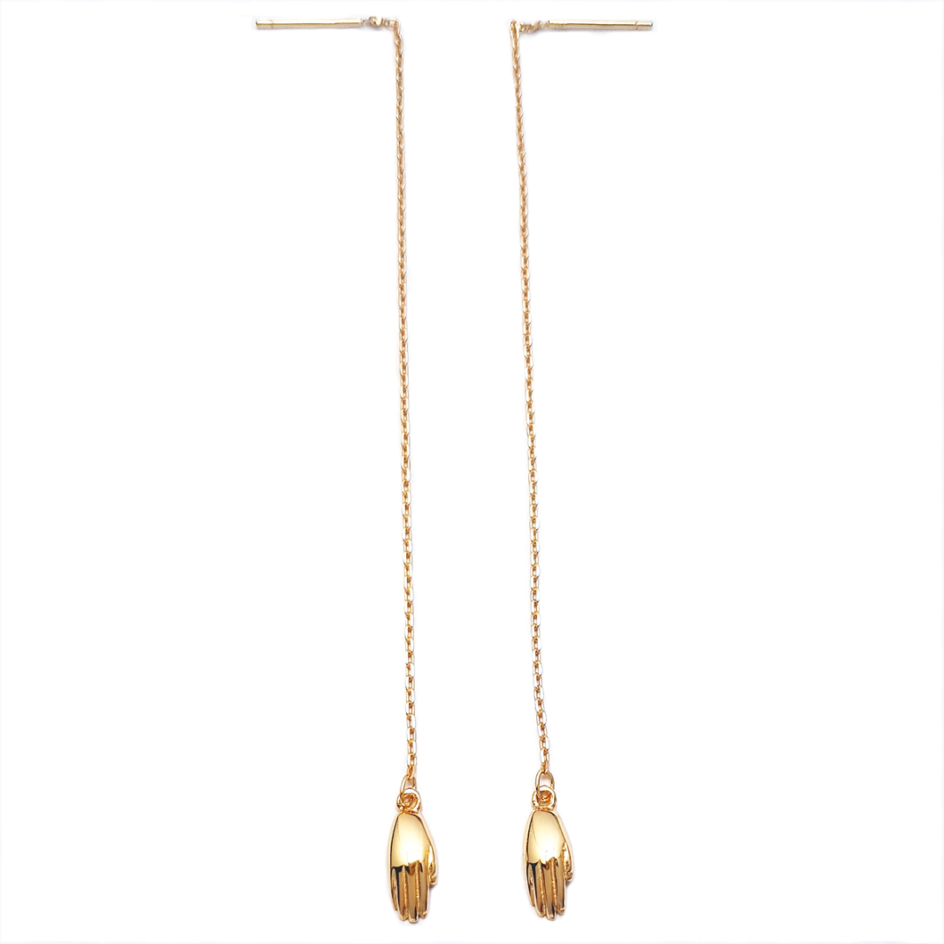 Antwerp Hand Chain Earrings - Gold Plated - Small Hands