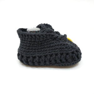 Crochet Baby Sneakers - Black & Yellow