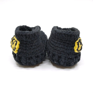 Crochet Baby Sneakers - Black & Yellow