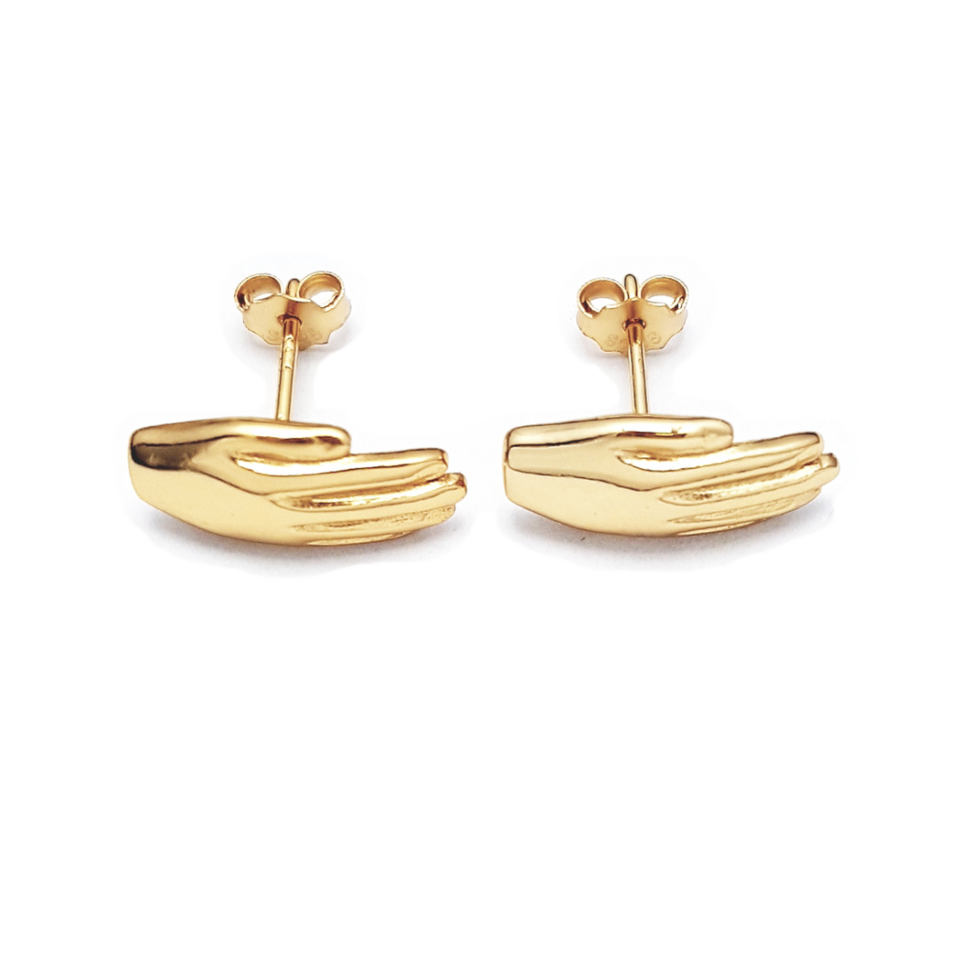 Antwerp Hand Studs Earrings - Gold Plated - Big Hands