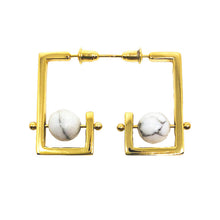 Stonetown Square Earrings -  Marble